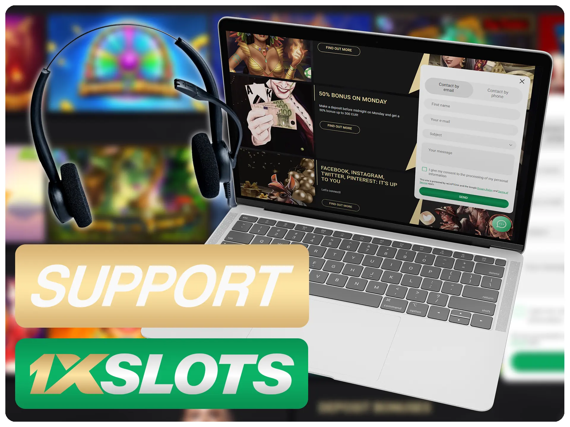 A 1xSlots tem seu próprio serviço de atendimento ao cliente on-line.