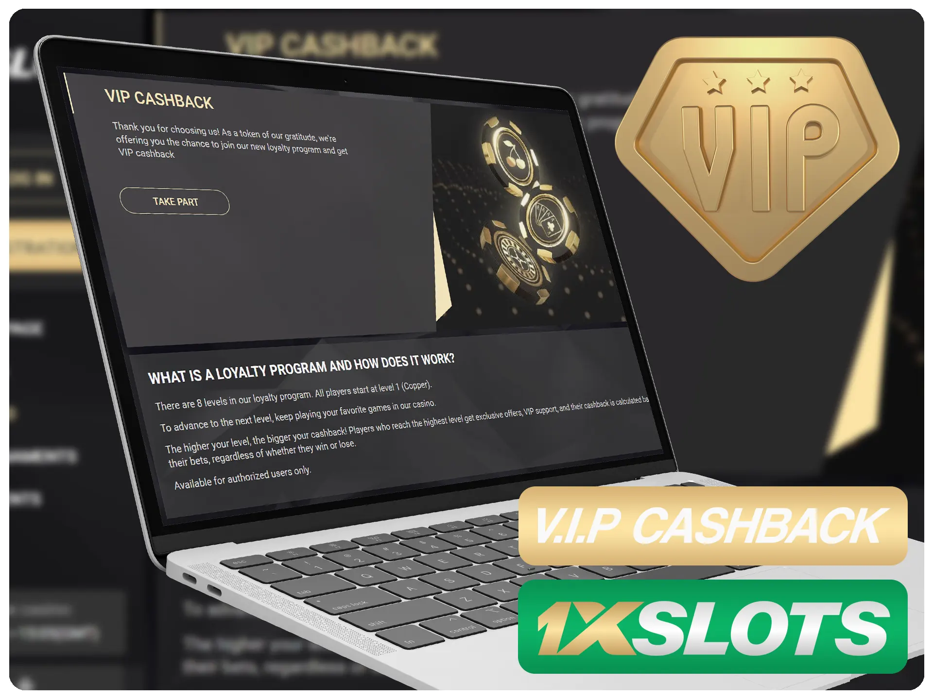 Participe do clube VIP 1xSlots e ganhe cashback adicional.