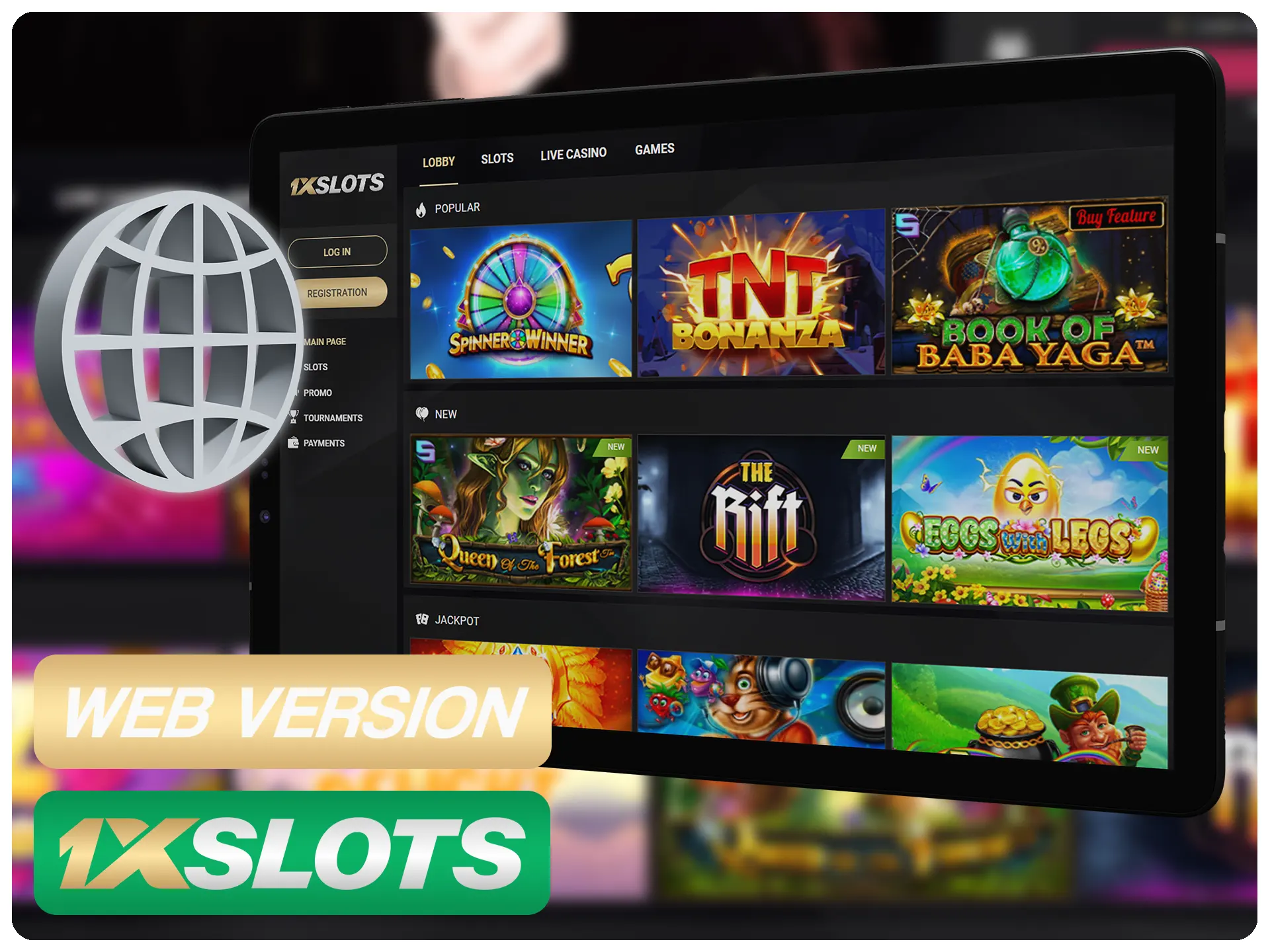 Use a versão baseada na Web do 1xSlots em qualquer dispositivo com conexão à Internet.